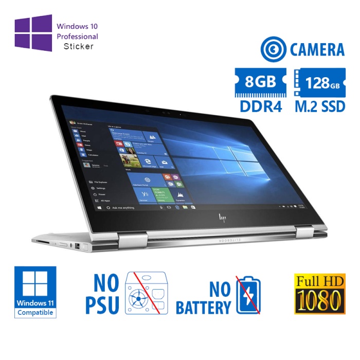 HP (C) EliteBook x360 1030 G2 i7-7600U/13.3"FHD Touchscreen/8GB DDR4/128GB M.2 SSD/No ODD//Camera/No