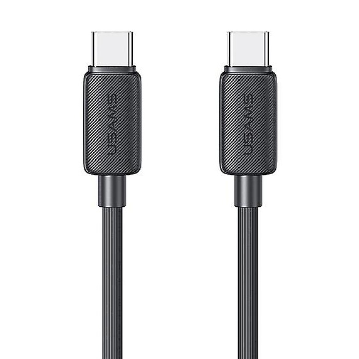 USAMS καλώδιο USB-C σε USB-C US-SJ691, 60W, 480Mbps, 1m, μαύρο