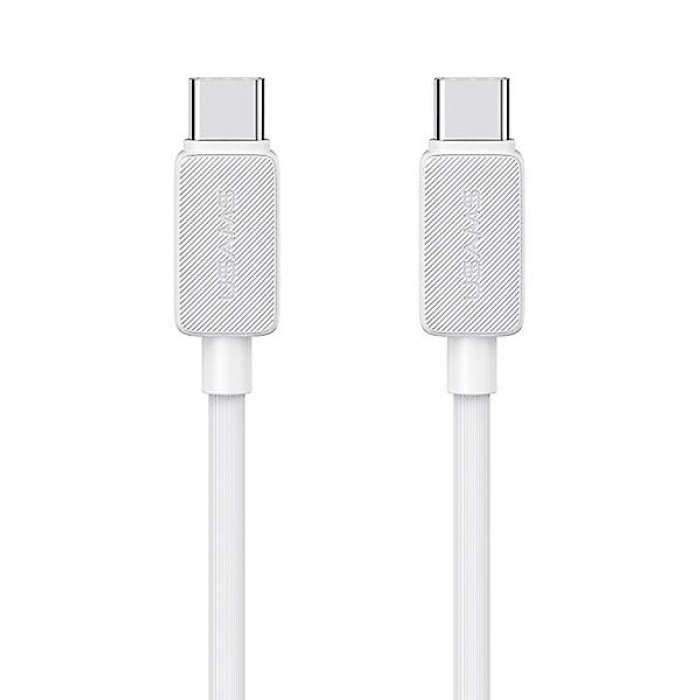 USAMS καλώδιο USB-C σε USB-C US-SJ691, 60W, 480Mbps, 1m, λευκό