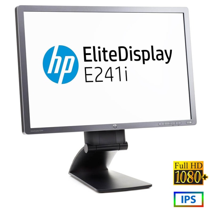 Used (A-)Monitor E241i IPS LED/HP/24"FHD/1920x1200/Wide/Silver/Black/Grade A-/D-SUB & DVI-D & DP & U