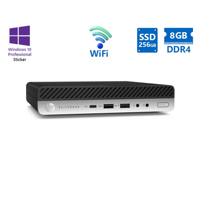 HP EliteDesk 800G3 DM WiFi i5-7500T/8GB DDR4/256GB SSD/No ODD/10P Grade A Refurbished PC