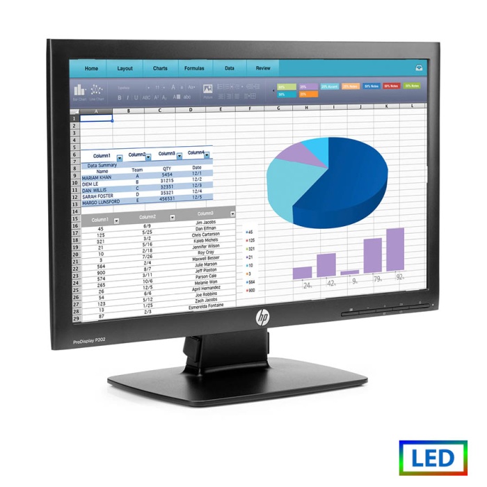 Used Monitor ProDisplay P201 LED/HP/20"/1600x900/Wide/Black/Grade B/D-SUB & DVI-D