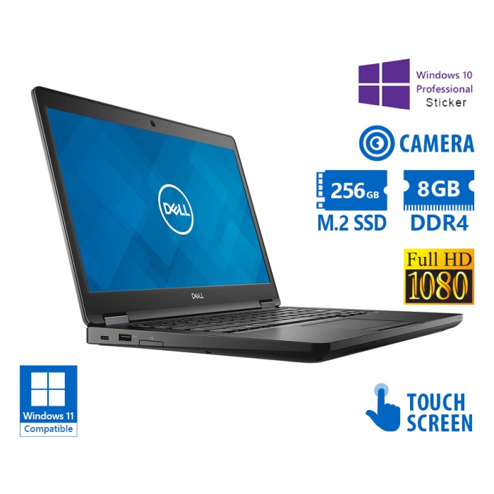 Dell (A-) Latitude 5490 i5-8350U/14"FHD Touchscreen/8GB DDR4/256GB M.2 SSD/No ODD/Camera/10P Grade A