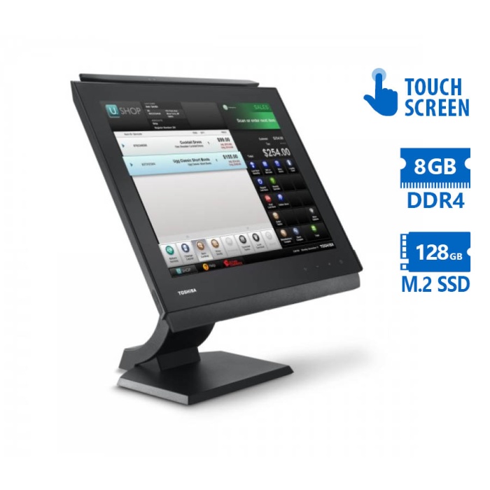 POS Toshiba 6140E4C AIO w/Touchscreen Monitor 15"Celeron 3955U/8GB DDR4/128GB M.2 SSD/No ODD/Grade A