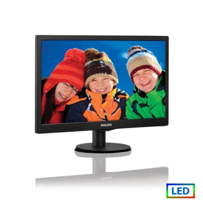 Used Monitor 196V5 LED/Philips/19"/1366x768/Wide/Black/D-SUB