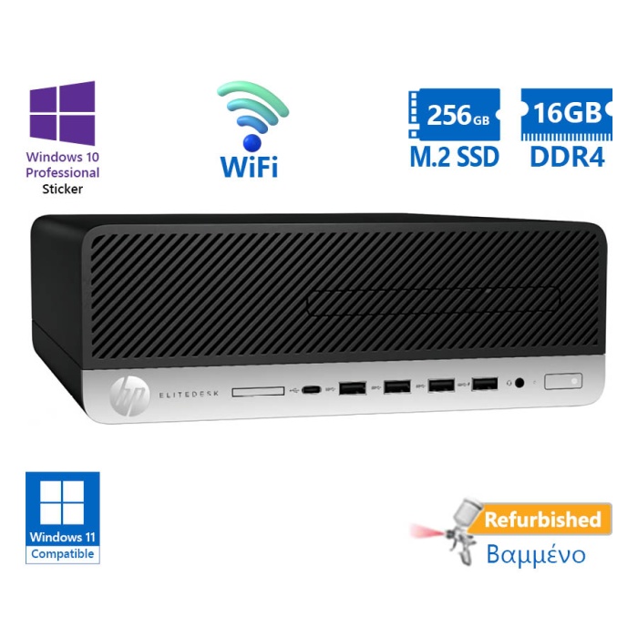 HP 705G5 SFF WiFi AMD Ryzen 5 Pro 3400G/16GB DDR4/256GB M.2 SSD/No ODD/10P Grade A+ Refurbished PC