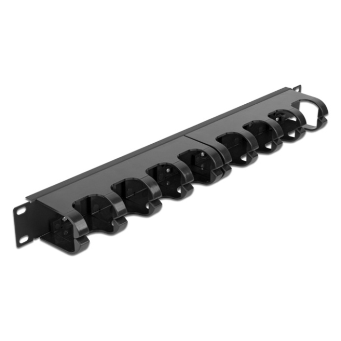 DELOCK cable management 66849 για rack 19"/1U, 10x γάντζοι, μαύρο