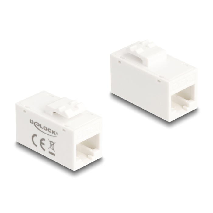 DELOCK Keystone module RJ45 90639, θηλυκό σε θηλυκό, Cat 6A UTP, λευκό