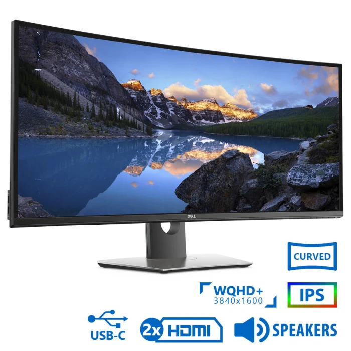 Used (A-) Monitor U3818DW Curved IPS LED/Dell/38"UW-QHD/3840x1600/Black/w/Speakers/Grade A-/DP & 2xH