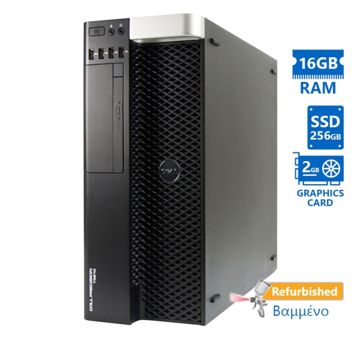 Dell Precision T3610 Tower Xeon E5-1620v2(4-Cores)/16GB DDR3/256GB SSD/Nvidia 2GB/DVD/8P Grade A+ Wo