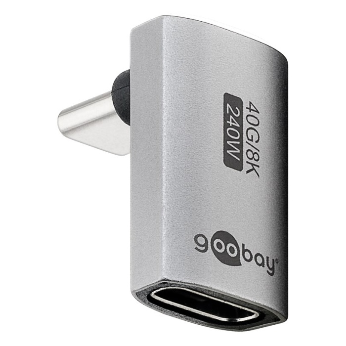 GOOBAY αντάπτορας USB-C 74442, γωνιακός 90°, USB4, 240W, 40Gbps, 8K, γκρι