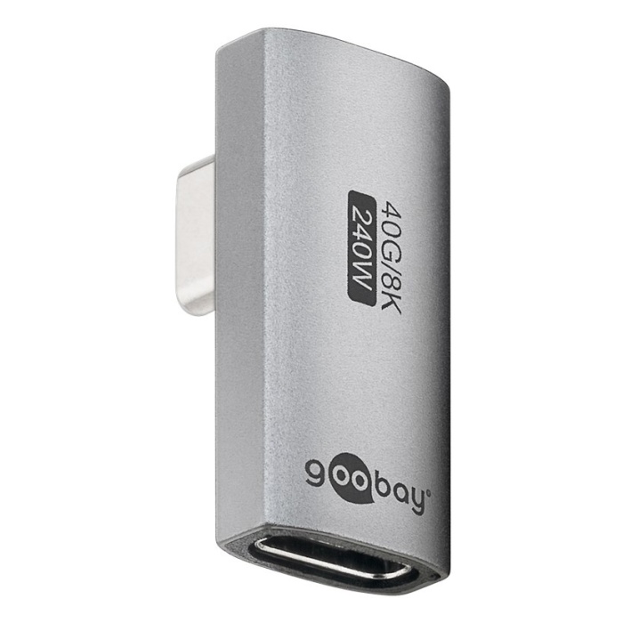 GOOBAY αντάπτορας USB-C 74443, γωνιακός 90°, USB4, 240W, 40Gbps, 8K, γκρι