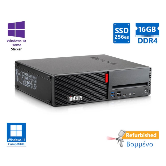 Lenovo M720s SFF i3-8100/16GB DDR4/256GB SSD/No ODD/10H Grade A+ Refurbished PC