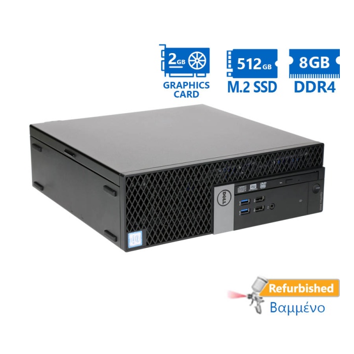 Dell 7040 SFF i7-6700/8GB DDR4/512GB M.2 SSD/ATI 2GB/DVD/7P Grade A+ Refurbished PC