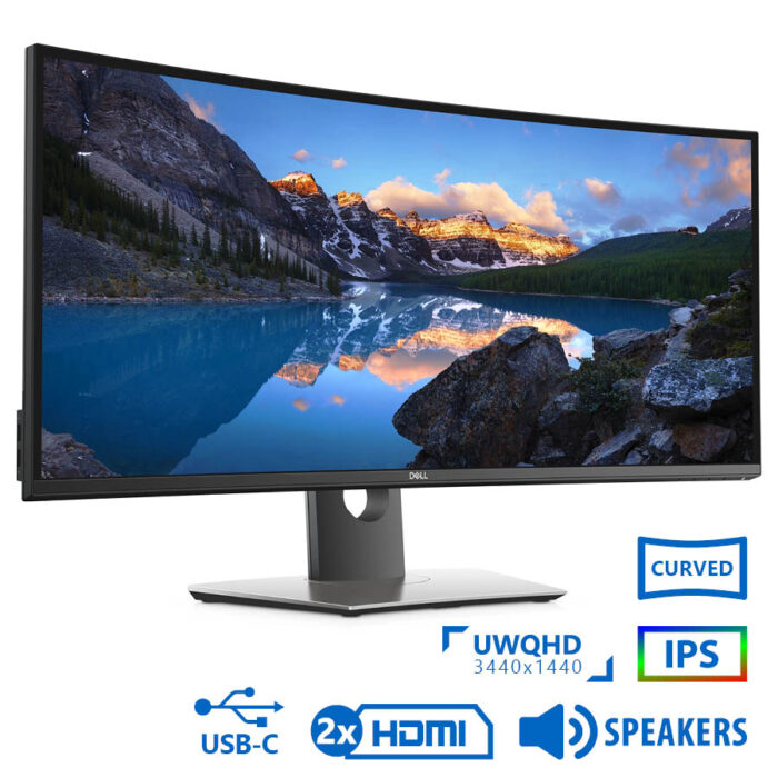 Used (A-) Monitor U3419W Curved IPS LED/Dell/34"UW-QHD/3440x1440/Black/w/Speakers/Grade A-/DP & 2xHD