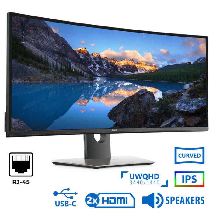 Used (A-) Monitor U3421WE Curved IPS LED/Dell/34"UW-QHD/3440x1440/Black/w/Speakers/Grade A-/DP & 2xH