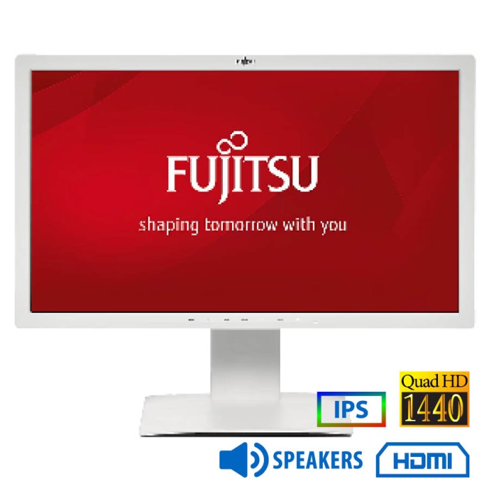 Used (Α-) Monitor P27T-7 IPS LED/Fujitsu/27"QHD/2560x1440/Wide/White/w/Speakers/Grade A-/D-SUB & DVI