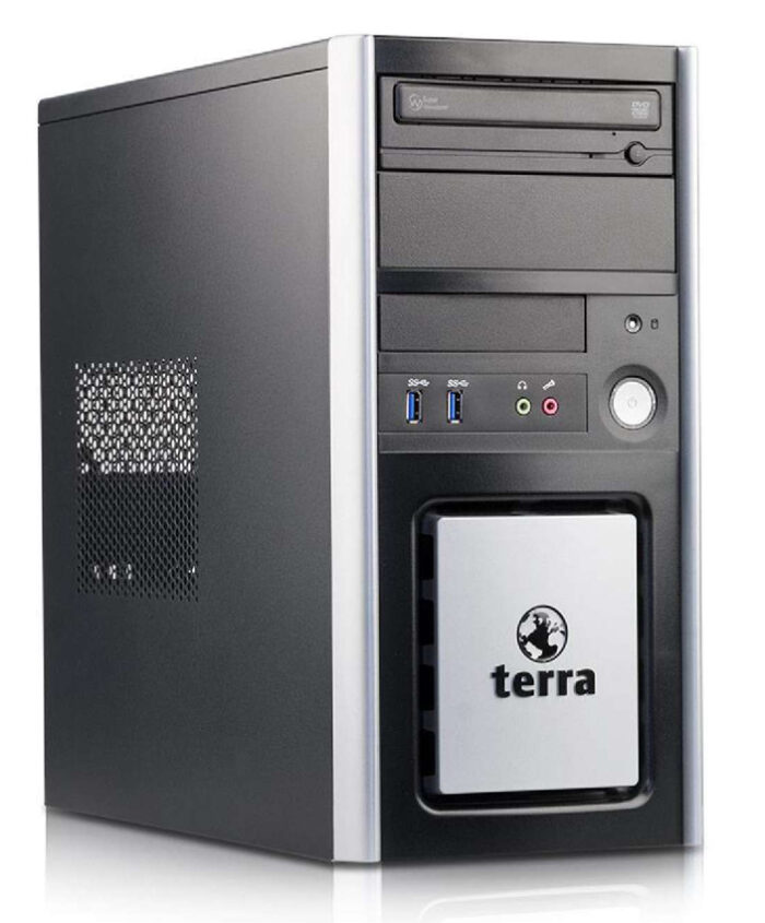 TERRA PC Tower, Refurbished Grade A Repainted, E5300, 2GB, 160GB HDD, DVD, FreeDOS