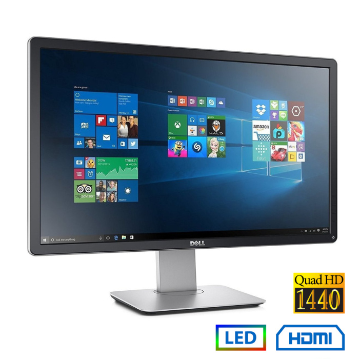 Used Monitor P2416D LED/Dell/24"QHD/2560x1440/Wide/Silver/Black/D-SUB & DP & HDMI & USB HUB