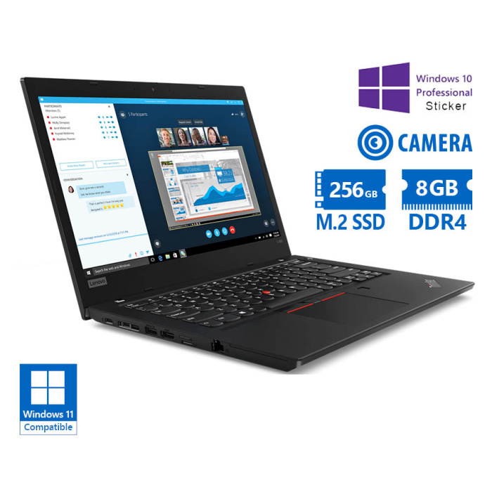 Lenovo ThinkPad L480 i5-8250U/14"/8GB DDR4/256GB M.2 SSD/No ODD/Camera/10P Grade A Refurbished Lapto