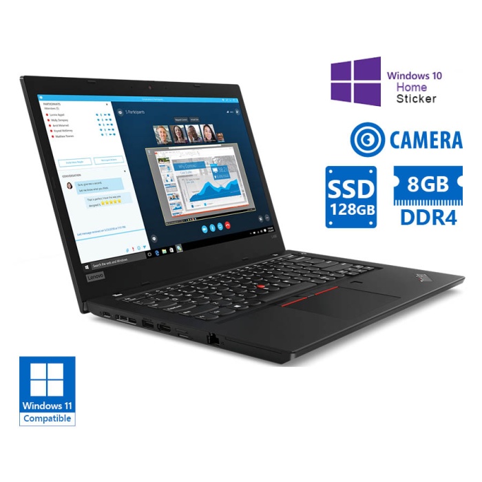 Lenovo (A-) ThinkPad L480 i5-8250U/14"/8GB DDR4/128GB SSD/No ODD/Camera/10H Grade A- Refurbished Lap