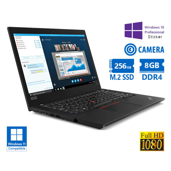 Lenovo ThinkPad L480 i5-8250U/14"FHD/8GB DDR4/256GB M.2 SSD/No ODD/Camera/10P Grade A Refurbished La