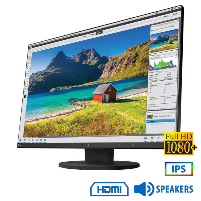 Used (A-) Monitor FlexScan EV2455 IPS LED/Eizo/24"FHD/1920x1200/Wide/Black/w/Speakers/Grade A-/D-SUB