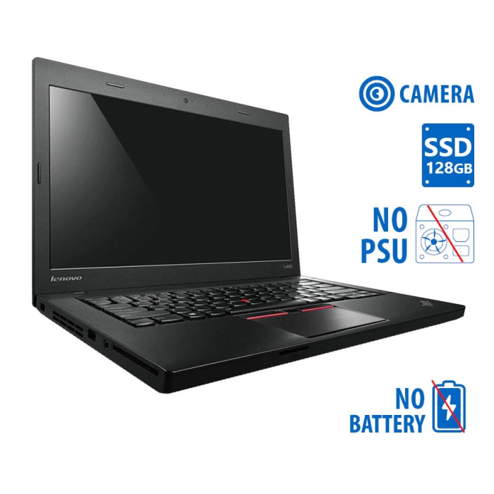 Lenovo (C) ThinkPad L450 i5-5300U/14``/4GB DDR3/128GB SSD/No ODD/No BAT/No PCU/Camera/8H Grade C Ref