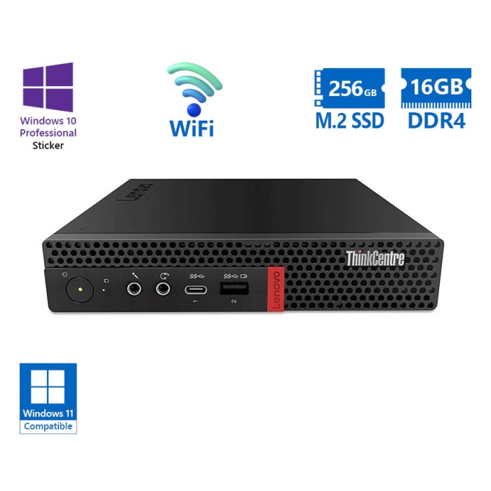 Lenovo ThinkCentre M920q Tiny WiFi i5-8500T/16GB DDR4/256GB M.2 SSD/No ODD/10P Grade A Refurbished P