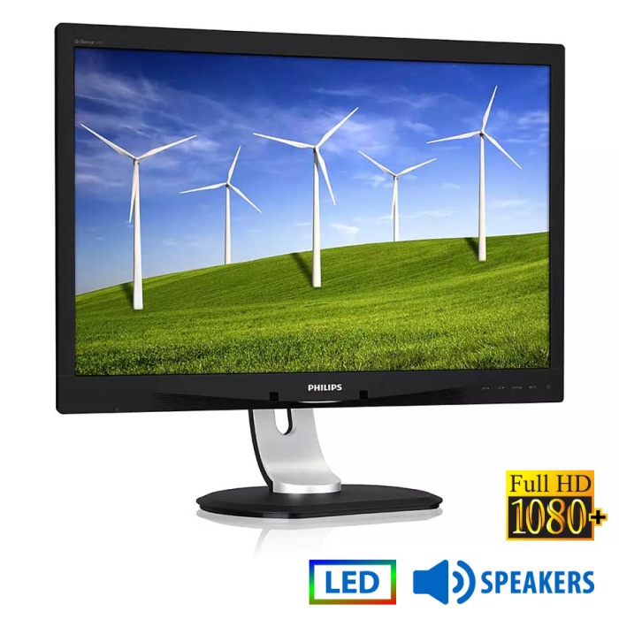 Used Monitor 240B4Q LED/Philips/24``FHD/1920x1200/Wide/Black/w/Speakers/D-SUB & DVI-D & DP & HUB USB