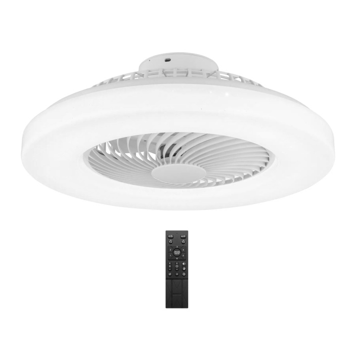 POWERTECH smart ανεμιστήρας οροφής HLL-0172 με LED φως, 36W, Φ55x20cm, λευκός